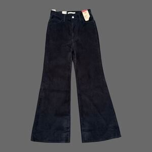 Levi's Womens Ribcage Bell Jeans Black Corduroy Size 29x32 NWT A75030005